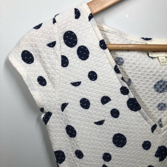 ANTHROPOLOGIE Deletta Diamond-Knit Peplum Top Size  XS - Picture 3 of 6